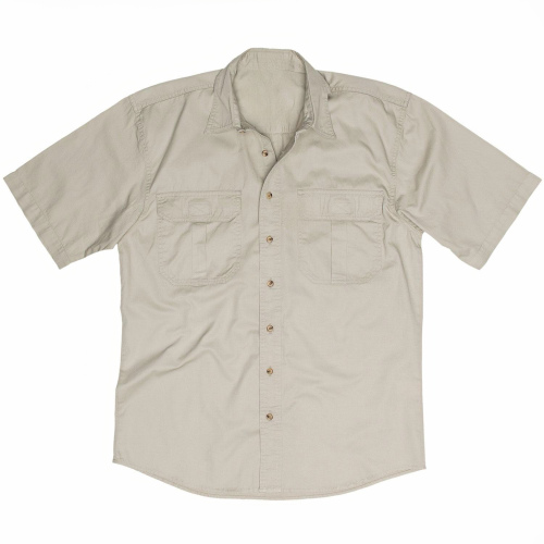 Short Sleeve Khaki Shirt 100% cotton 