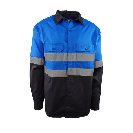 Hi Viz Back-ventilated Long Sleeve Shirt 100% Cotton 