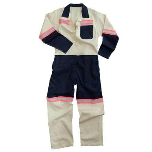 FD240 Two-tone Jumpsuit with Reflective Tape 100% Cotton 