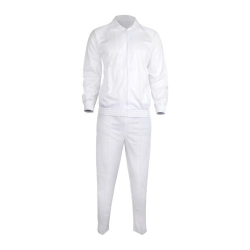 White Corporate/Sport Tracksuit with elastic/rib cuffs 